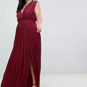 Burgundy ASOS dress size 14. Only worn once. Perfect for a bridesmaid